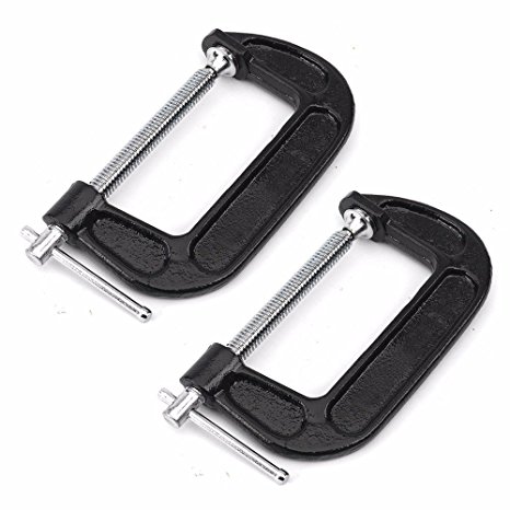 Wideskall 6" x 3.5" inch Heavy Duty Malleable C Clamp (Pack of 2)