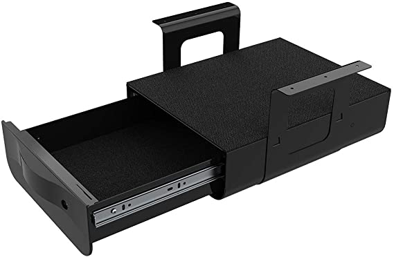 FlexiSpot Lockable Under Desk Drawer Standing Desk Storage Organizer, 14.6 in x 11.3 in x 3.9 in, Sliding Security Workstation Drawers (Black)