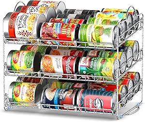 Utopia Kitchen Storage Can Rack Organizer, Stackable Can Organizer Holds Upto 36 Cans for Kitchen Cabinet or Pantry (Antique Silver)