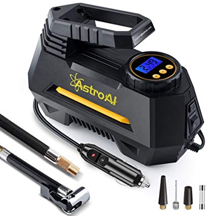 AstroAI Portable Air Compressor Pump, Digital Tire Inflator 12V DC Electric Gauge 100 PSI (Black)