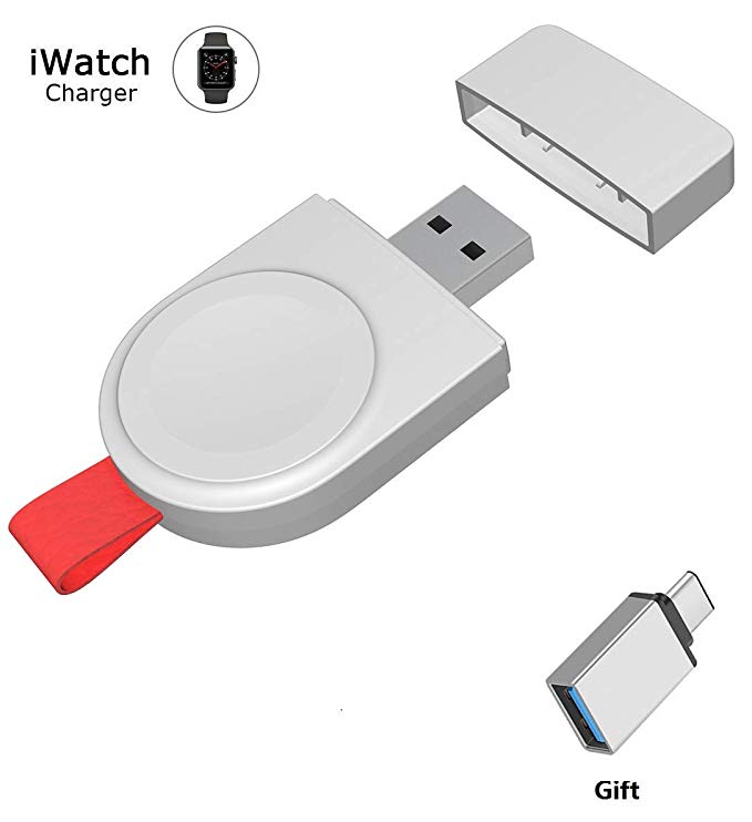 Watch Charger New GA Portable iWatch Charging Cable Compatible for Apple Watch Series 4/3/2/1 38/42mm White