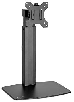 VIVO Black Universal Free Standing Single Monitor Mount Desk Stand | Pneumatic Spring Height Adjustable Monitor Arm for Screens up to 32” (STAND-V001V)