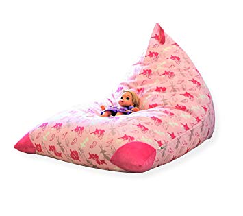 MiniOwls Large Toy Storage Bag – When Filled, Turns into Bean Bag Chair - Stuffed Animal Organizer That Matches Any Girl’s Room Decor - fits 100l/26 gal of Filler (Pink with Ballerinas, Princesses a