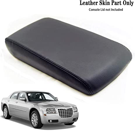 DSparts Center Console Lid Armrest Cover Leather for Chrysler 300 2004-2010 Leather Part Only Black