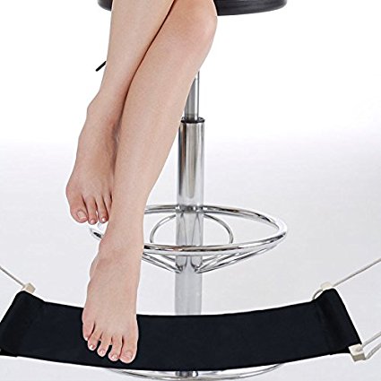 YLINGSU-Foot Rest Stand, Adjustable Mini Foot hammock, Portable Desk Foot Stool under your office desk that you can fold-a-way (quan black)