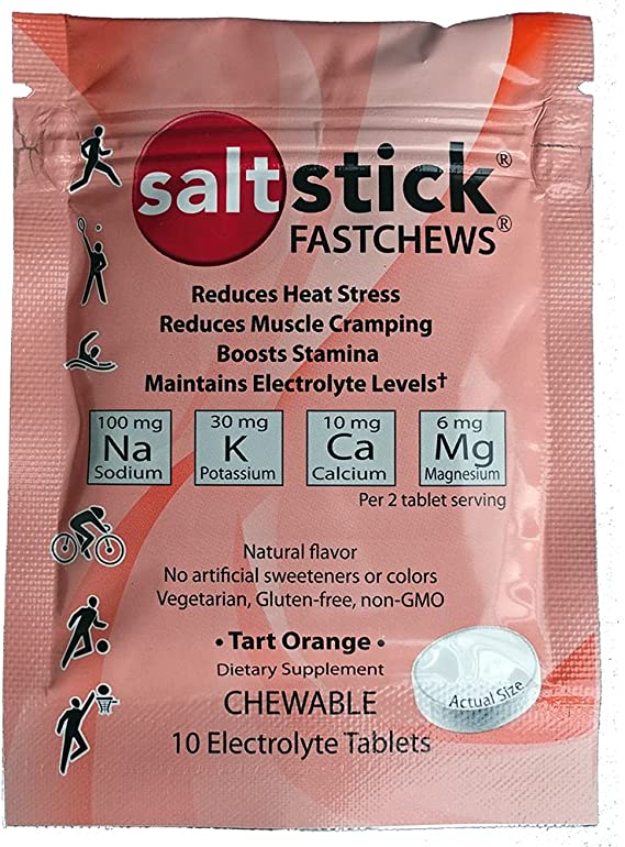 Saltstick Fastchews - Pack of 10 Chewable Electrolytes - Tart Orange