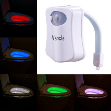 Toilet Night Light, Vancle® Motion Sensor Activated LED Nightlight 8 Colors Set Favorite or Cycle, Toilet Accessories Prevents Accidents