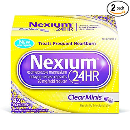 Nexium 24HR ClearMinis Heartburn, 42 Delayed Release Capsules (Pack of 2)