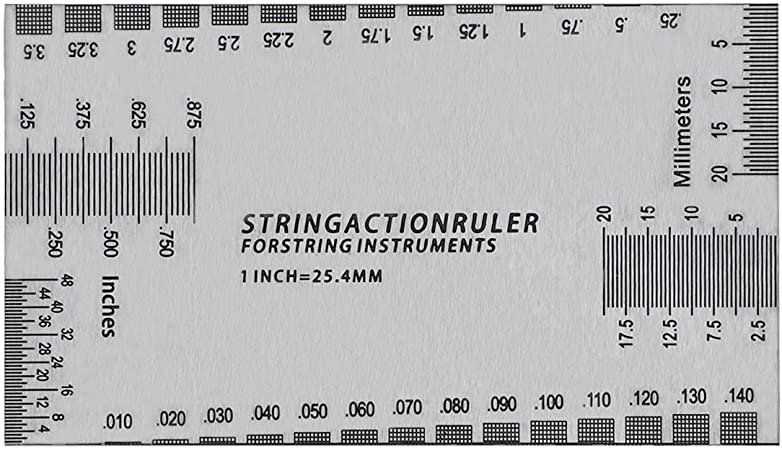 Simtyso Guitar String Action Ruler Gauge Tool Measuring Kit for Electric Bass and Acoustic Guitar