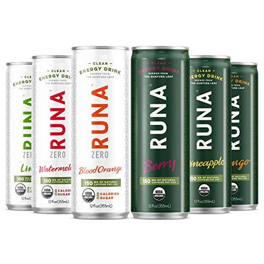 RUNA Organic Clean Energy Drink from the Guayusa Leaf, 6 Flavor Sampler Pack, 12 oz (Pack of 6)
