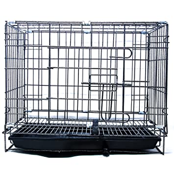Midwest Dog Cage Powder Coated Black Color Rust Proof Metal Folding Kennel for Large Size Dogs and Adults 36 Inch(3 Feet) LENGTH-90 cm*WIDTH-56 cm*HEIGHT-56 cm