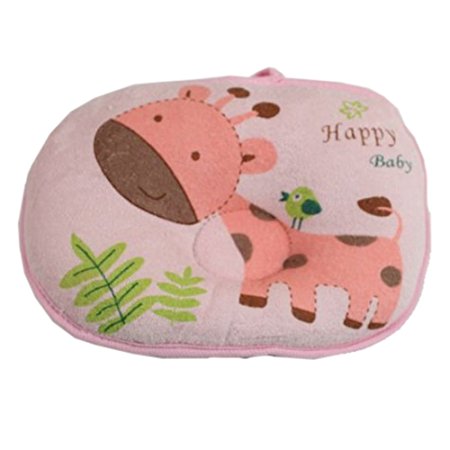 Soft Cotton Baby Newborn Infant Toddler Sleeping Support Pillow Prevent Flat Head Flathead GIFT (Pink)
