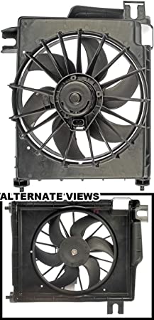 APDTY 731146 AC Condenser Cooling Fan Blade Motor Shroud Assembly Fits 2002-2008 Dodge Ram 1500 Pickup 2003-2007 Ram 2500 2004-2007 Ram 3500 (Replaces 5080646AA, 5080647AB, 5093760AA, 68004163AA)