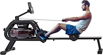 HouseFit Water Rower Rowing Machines for Home use 330Lbs Weight Capacity Row Machine Exercise with LCD Display and iPad Phone Mount
