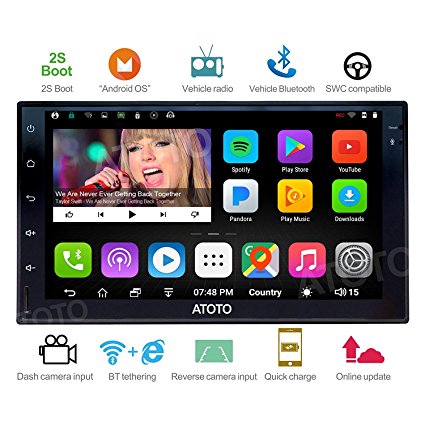 [NEW] ATOTO A6 2DIN Android Car Navigation Stereo with Dual Bluetooth & 2A Charge -Premium A61721P 2G/32G Car Entertainment Multimedia Radio,WiFi/BT Tethering internet,support 256G SD &more
