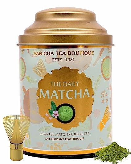 Sancha Tea Boutique, Daily Matcha Green Tea, Authentic Japanese Matcha Green Tea Powder, 50g (25 Servings), Green Tea Detox, Real Umami Flavour, Sourced from Uji-Kyoto, Japan