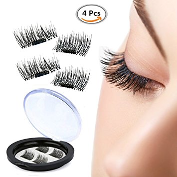 No Glue Magnetic False Eyelashes Aircity Fake Mink Eyelashes for Natural Look Reusable Best Fake Lashes (1 Pairs)