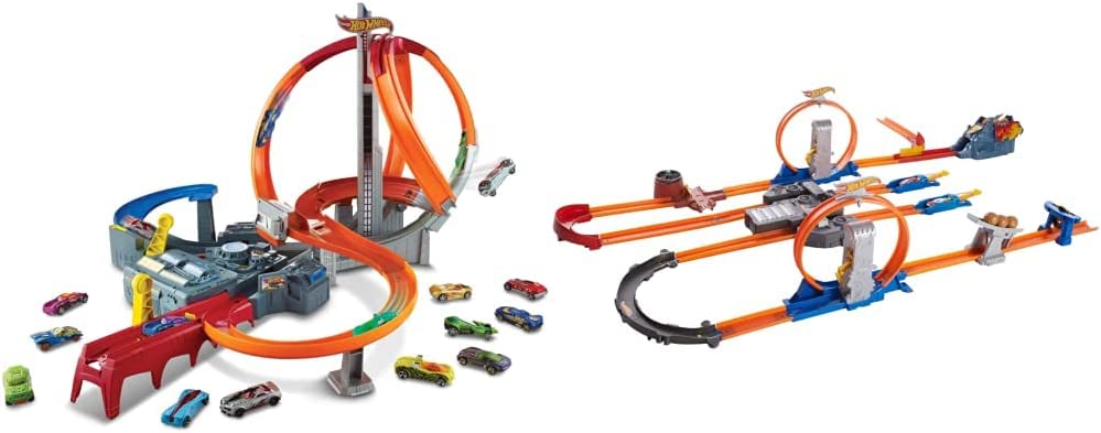 Hot Wheels Spin Storm Track Set [Amazon Exclusive] & Track Builder Total Turbo Takeover Track Set [Amazon Exclusive]