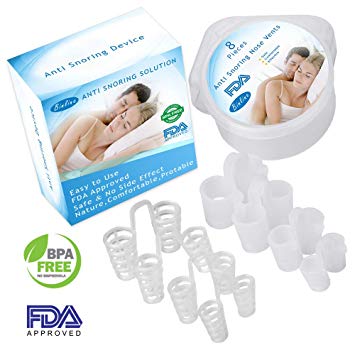 Anti Snoring Devices (8 Pair), Nature & Comfortable Snore Stopper - Effectively Stop Snoring - Perfect Fit Anti snoring Nose Vents for Enjoying Restful Sleep