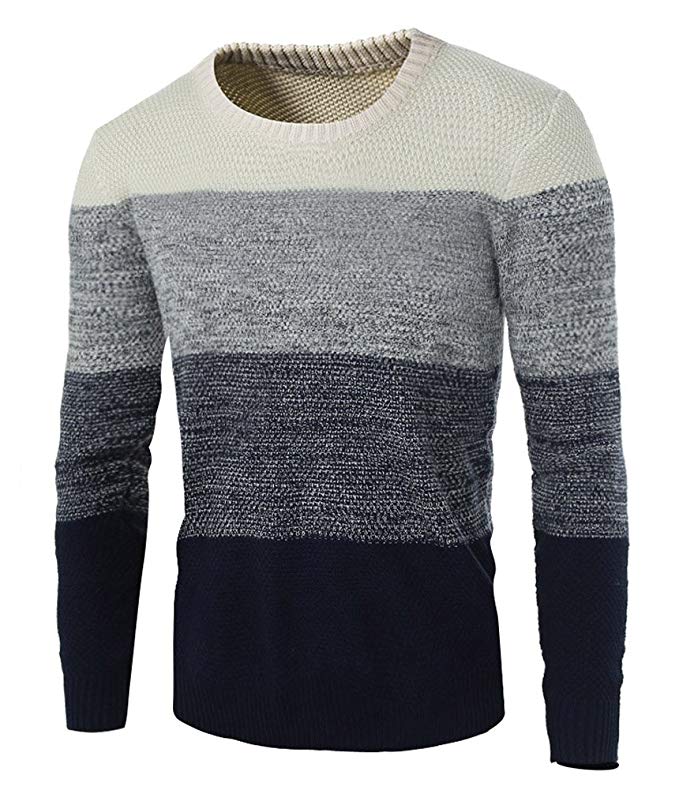 Zicac Men's Casual Fashion Pullover Sweater Assorted Color Knitwear