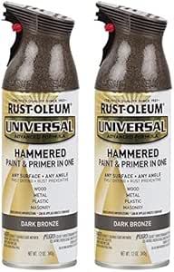 Rust-Oleum 258199 Universal All Surface Hammered Spray Paint, 12 oz, Dark Bronze (Pack of 2)