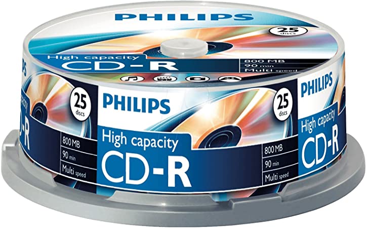 Philips CD-R 800 MB Data (Gbyte/90 Minuten, Multi Speed Recording 25er