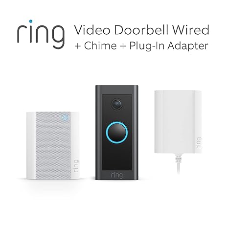 Ring Video Doorbell Wired   Plug-In Adaptor and Chime by Amazon | Doorbell camera with 1080p HD Video, Two-Way Talk, Advanced Motion Detection, plug-in power | 30-day free trial of Ring Protect