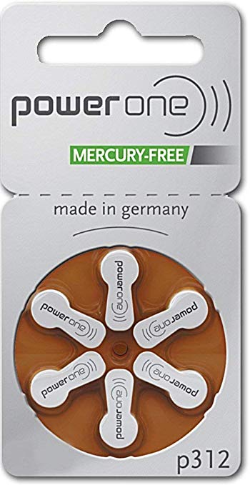 Powerone Mercury Free Hearing Aid Batteries Size 312 60 Batteries