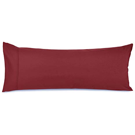 Nestl Bedding Body Pillow Case - Double Brushed Microfiber Hypoallergenic Pillow Covers - 1800 Series Premium Bed Pillow Cases, 20"x54" - Burgundy Red