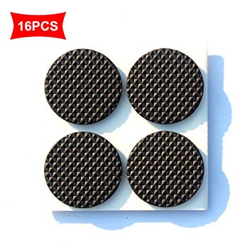 Premium Furniture Pads,Thick Non-Slip Rubber (No glue or Nails) Pad Foot Cover Self-Furniture Gripper - Stops Slide -- Adhesive Pads - Protectors (Round 3.8CM 16PCS)