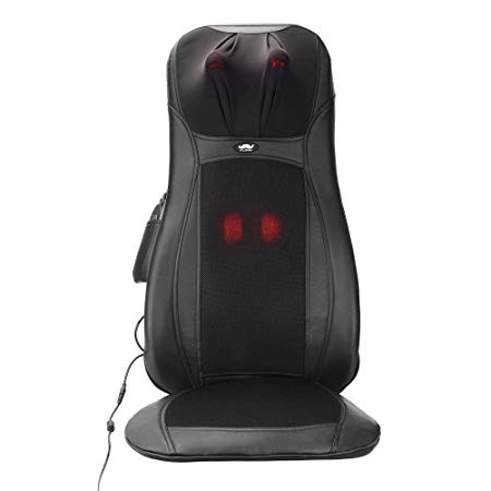 Moustache Shiatsu Massage Chair Seat Cushion with Deep Kneading Heat Rolling Vibration
