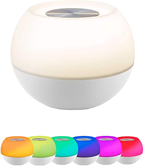 Enbrighten Color-Changing LED Table Lamp, Night Light, Touch Sensor On/Off, Dimmable, Ideal for Bedroom, Home Office, Nursery, Bathroom, White, 49078