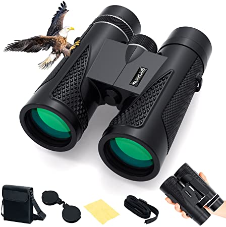 12x42 Binoculars for Hunting, BAK4 Prism FMC Lens HD Professional Bird Watching Binoculars for Adults, with Low Light Night Vision, Compact Binoculars for Bird Watching Hunting Outdoor Travel Sports