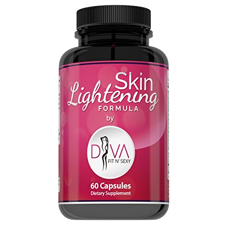 Premium Skin Lightening Formula by Diva Fit & Sexy - Whitening Pills That Work - with Glutathione and 16 Natural Active Ingredients for Vibrant and Healthy Skin - 60 Capsules