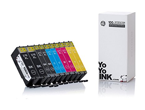 YoYoInk Remanufactured Ink Cartridges Replacement for Canon PG 270 XL 270XL & CLI 271 XL 271XL, 10 Pack (2 Big Black 2 Black 2 Cyan 2 Magenta 2 Yellow) - With Ink Level Display Indicator