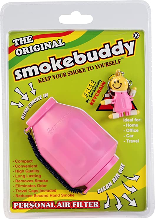 Smoke Buddy Personal Air Purifier Cleaner Filter Removes Odor - Pink