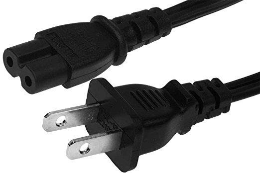 10ft 18 AWG 2-Slot Non-Polarized Power Cord (IEC320 C7 to NEMA 1-15P)