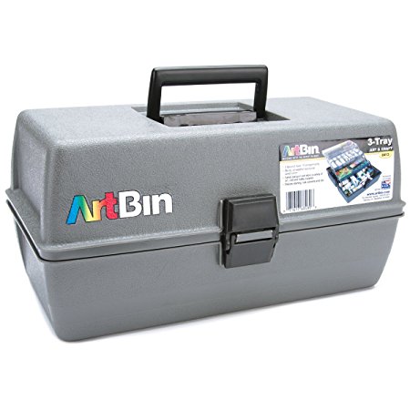 ArtBin Upscale Tool Box with Metal Links, Slate Grey, 3-Tray