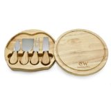 Gourmet 5 Pcs Travel Cheese Set with Cutting Board - Hard Cheese Knife Shaver Fork and Spreader