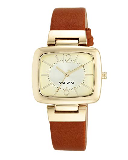 Nine West Honey Strap Watch with Goldtone Modern Shaped TV Case