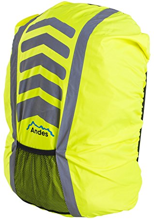 Andes High Vis Waterproof Running/Cycling Rucksack Backpack Rain Cover