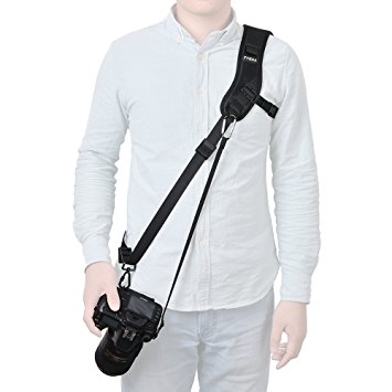Tycka Camera Shoulder Neck Strap, Top-level protection to Camera, good for wedding shoot, activity, wildlife or journey; Anti-Slip and Durable, equipped with Quick Release Plate and Safety Tether