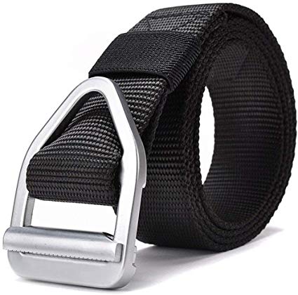 JASGOOD Nylon Belts with Automatic Buckle,Ratchet Belt with Metal Buckle-No Holes Full Adjustable Web Belt for Men Jeans Pants