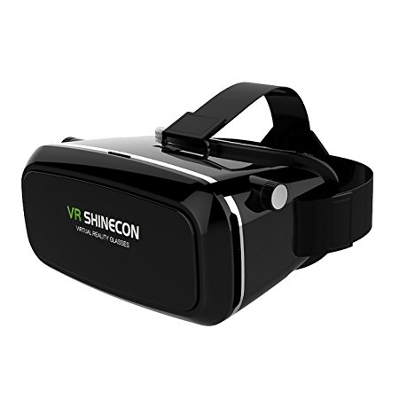 Smarter New Version 3D VR Virtual Reality Glasses with Headset Head-mounted Headband Best for 3D Movies / Games Suitable for 3.5-6.0 Inch iPhone, Google, Samsung Note, LG Nexus, HTC Smartphones Black