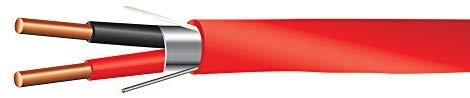 EWCS 18 AWG 2/C Solid FPLR Riser Rated Shielded Fire Alarm Cable Red - 1000 Feet - Made in USA