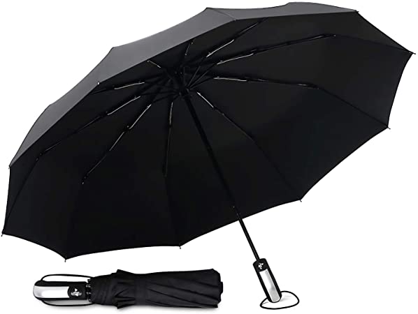 Bodyguard Inverted Umbrella, Windproof Umbrella, Reverse Umbrella with Reflective Stripe, Teflon Umbrella in Rain and Sun