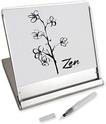 Zen Artist Board, Fusion, Paint with Water Relaxation Meditation Art, Relieve Stress, Small Travel Size Magic Drawing Watercolor with Brush