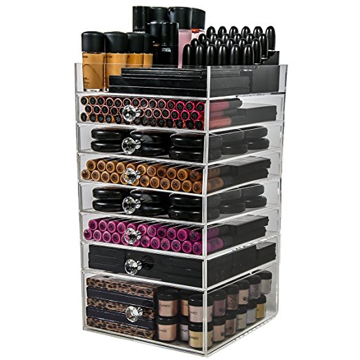 N2 Makeup Co Acrylic Makeup Organizer Cube, 7 Drawers Storage Box For Vanity Tables (7 drawer)