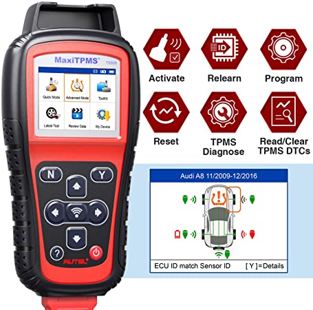 Autel MaxiTPMS TS508 TPMS Relearn Tool with 2 Modes Options, All Known TPMS Sensors Activation/Relearn/Reset, Program MX-Sensor(315 MHz/433 MHz), Upgraded Version of TS501