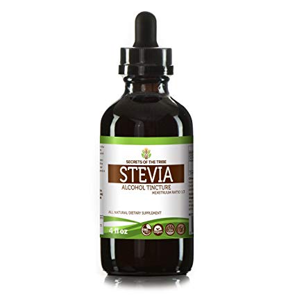 Stevia Alcohol Liquid Extract, Organic Stevia (Stevia Rebaudiana) Dried Leaf (4 FL OZ)